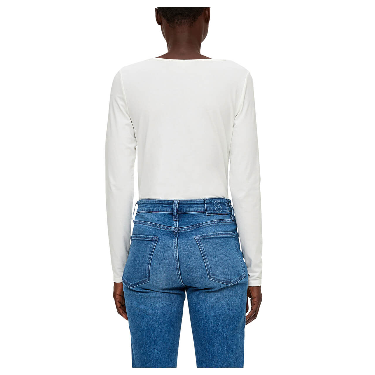 s.Oliver Damen Langarm Shirt off white