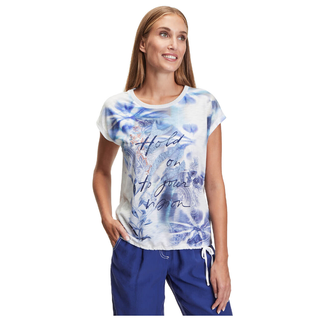 betty-barclay-t-shirt-printed-blau-1882 Betty Barclay T-Shirt für Damen in Weiß mit Print, FarbNr.: 1882