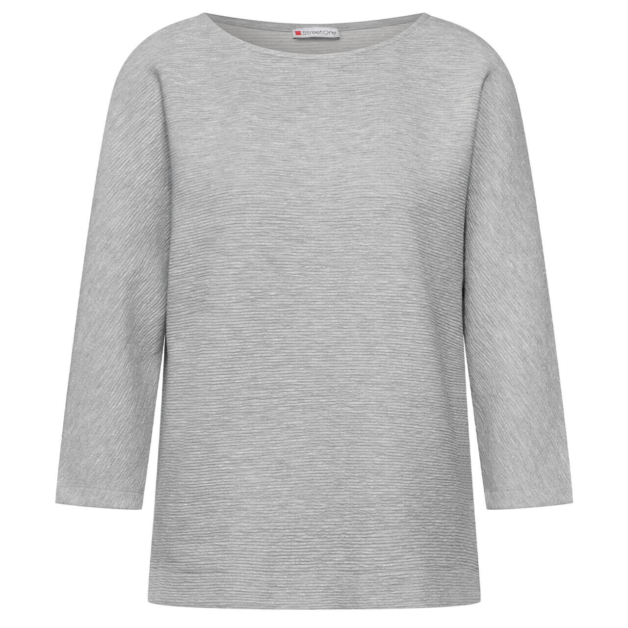 Street One Damen 3/4 Arm Shirt Fine Structure heather grey melange