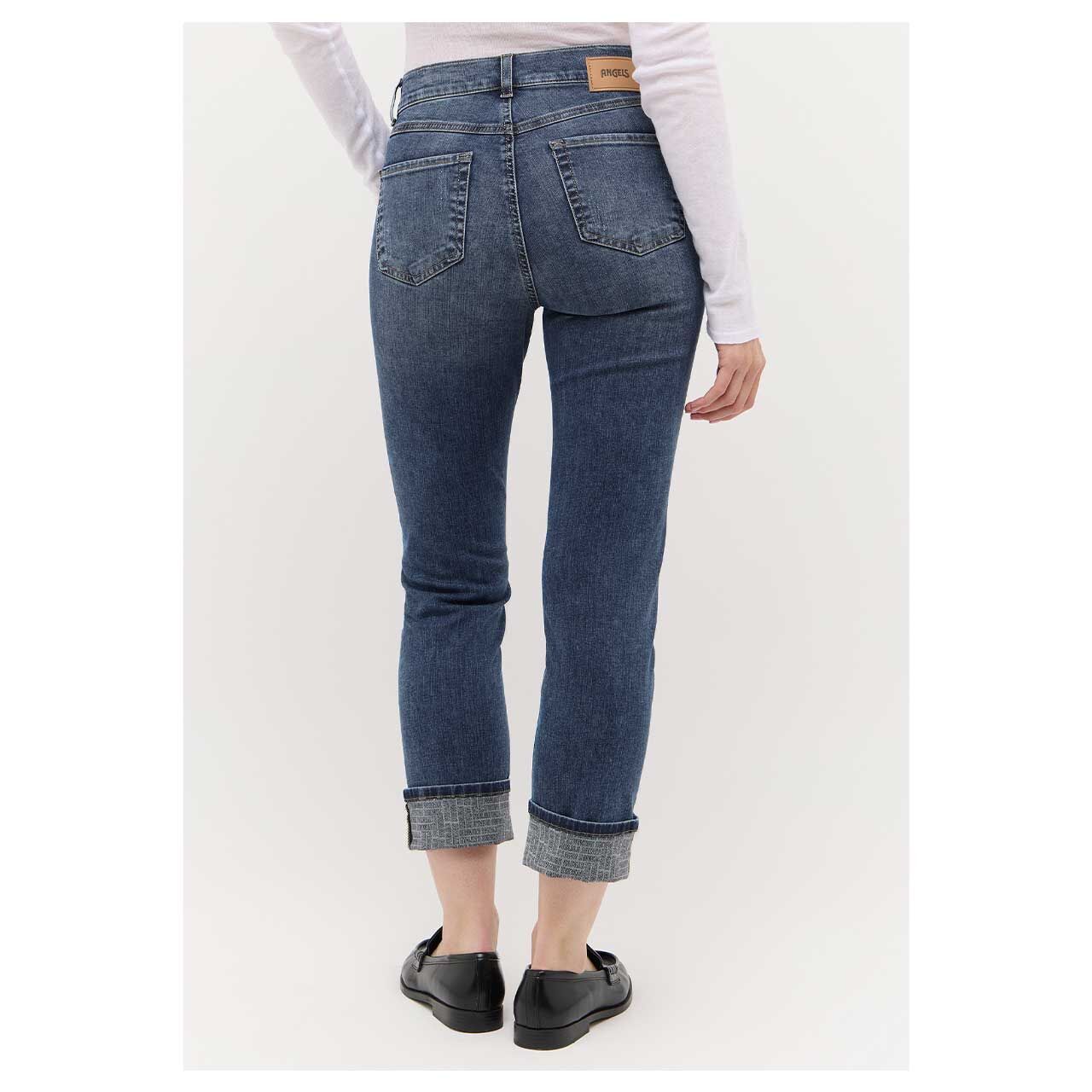 Angels Cira 7/8 Jeans mid blue used destroyed edgy