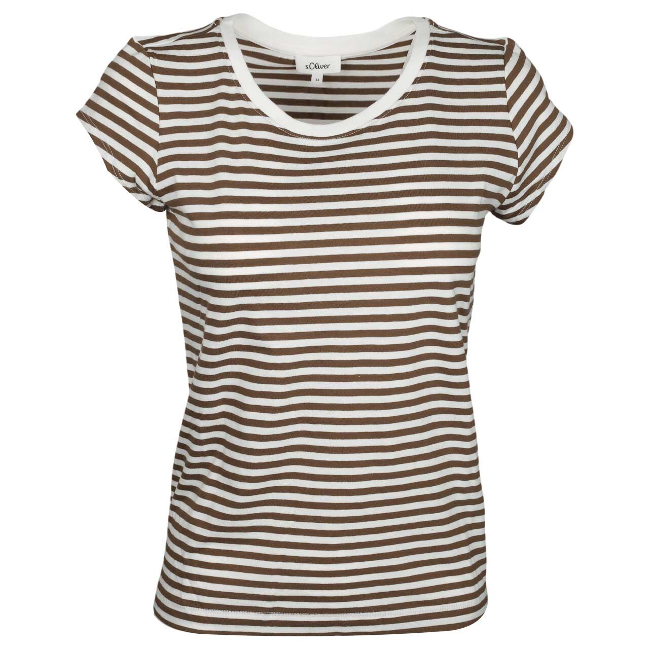 s.Oliver Damen T-Shirt teak brown stripe
