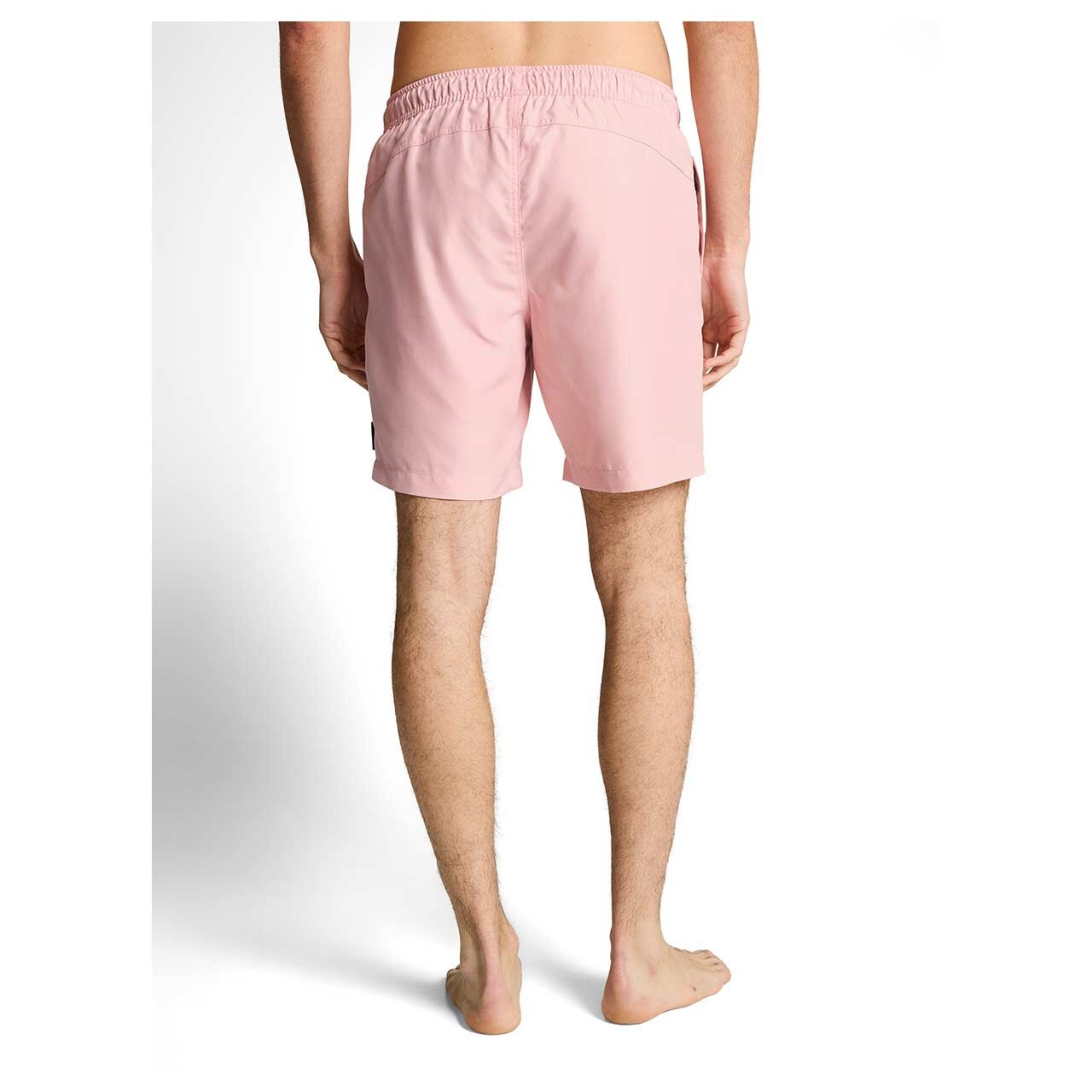 Herren Swim Shorts von Tom Tailor in Rosa, Rückansicht am Modell