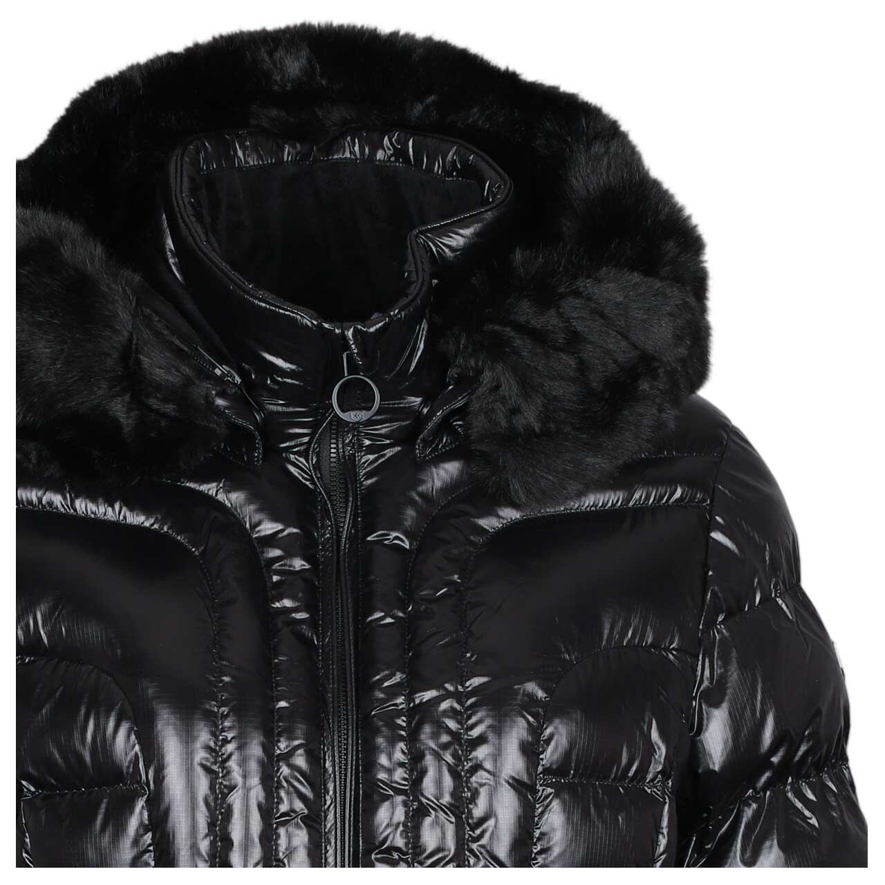 Damen Jacke Beltique Long von Wellensteyn in Schwarz, detaillierte Vorderansicht