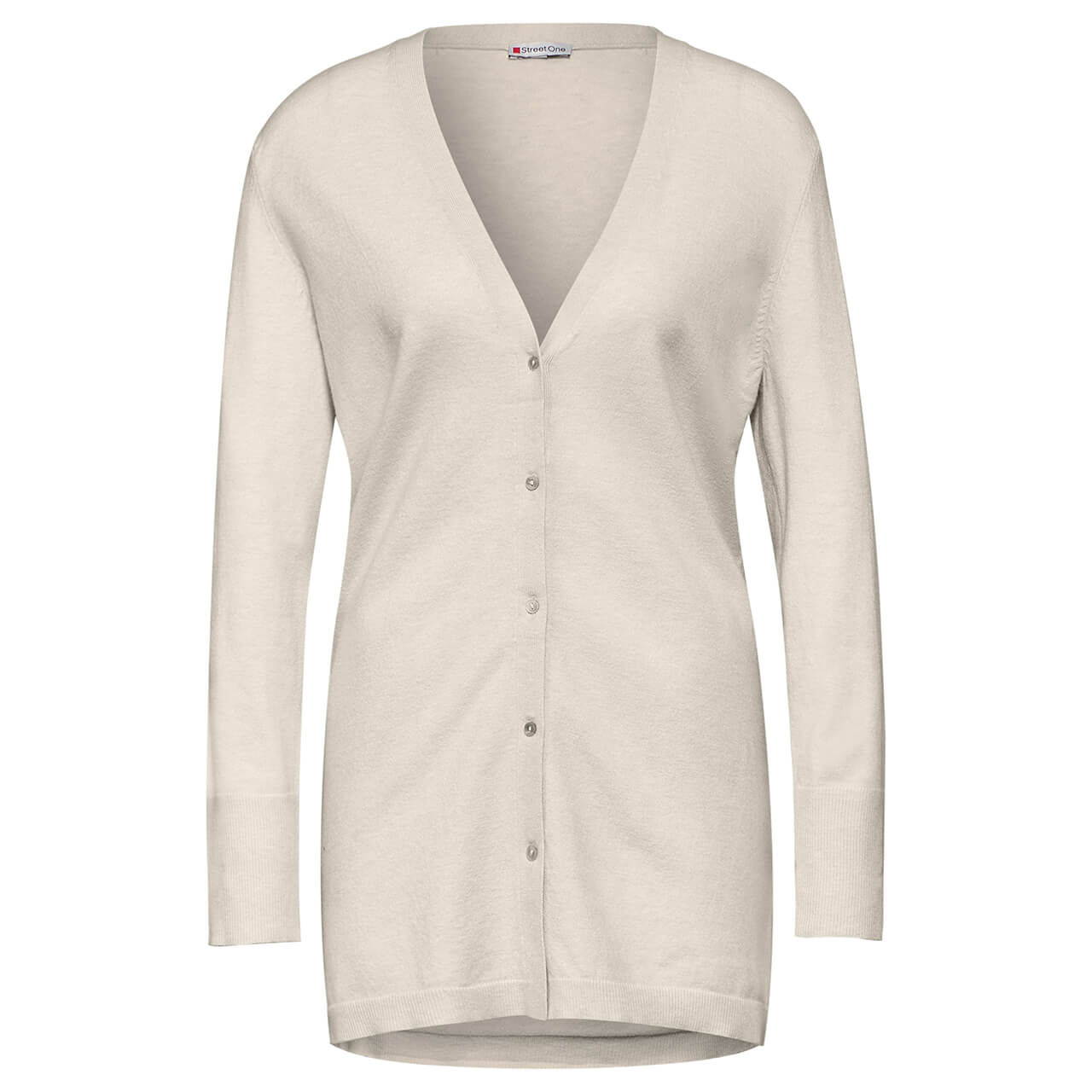 Street One Damen Long Strickjacke Basic Cardigan oak beige melange