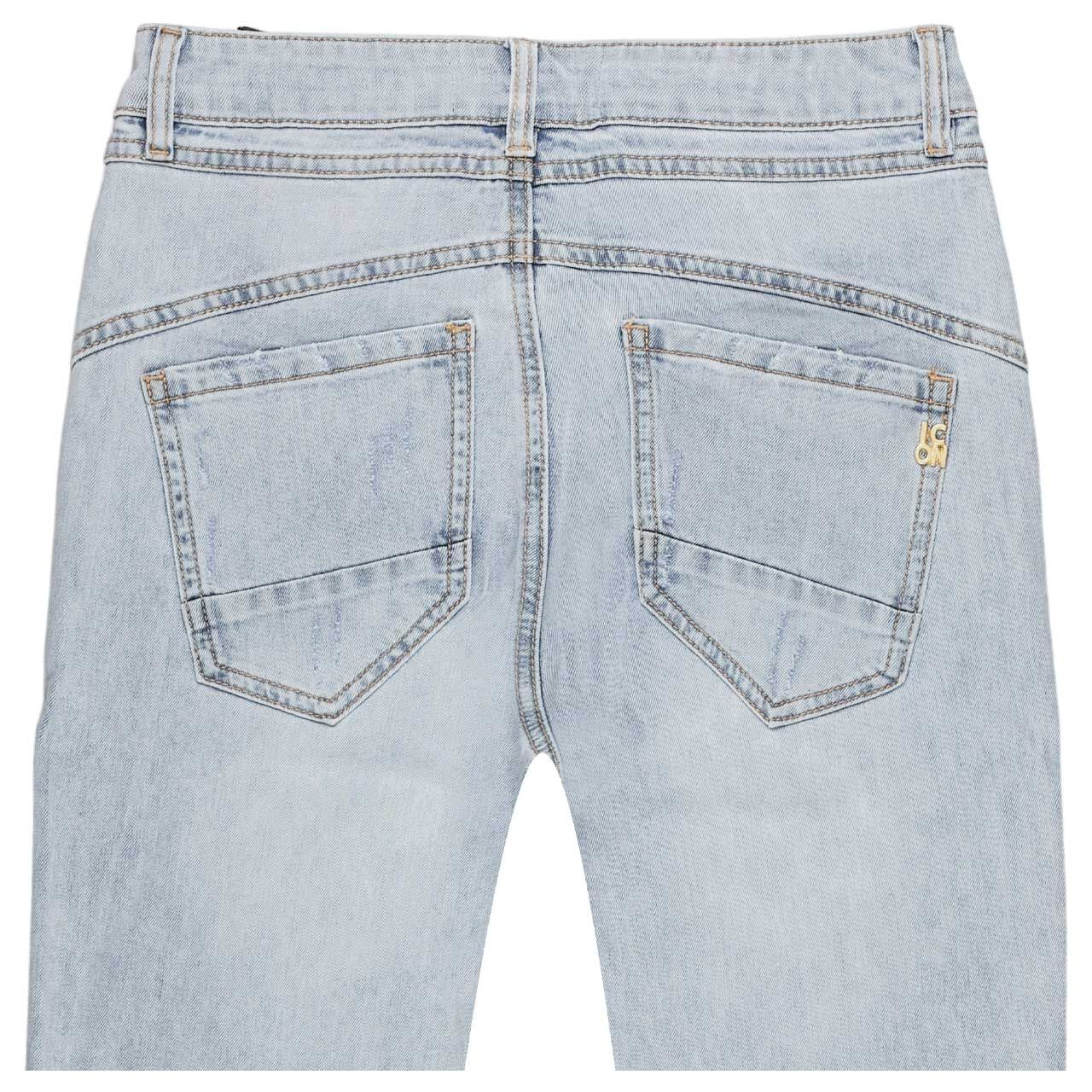 Damen 7/8 Jeans California Sunrise von Senoritas ICON in Hellblau verwaschen mit Destroyed-Effekten, Rückansicht