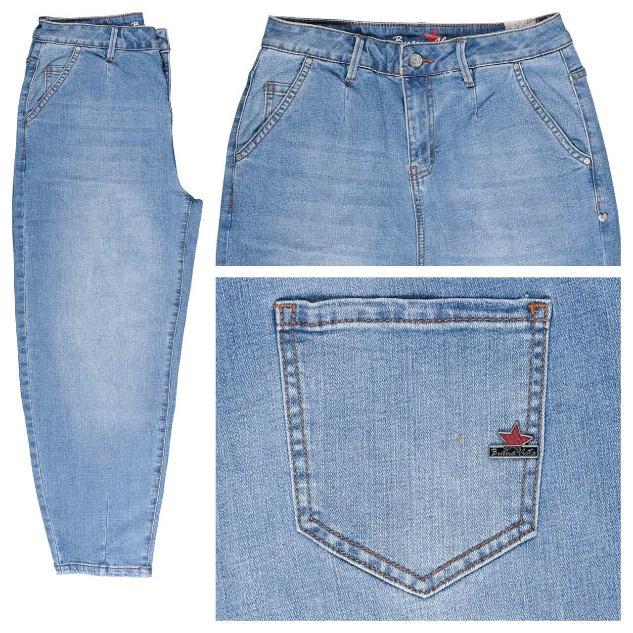 Buena Vista Ballon 7/8 Stretch Denim Jeans mid stone wash