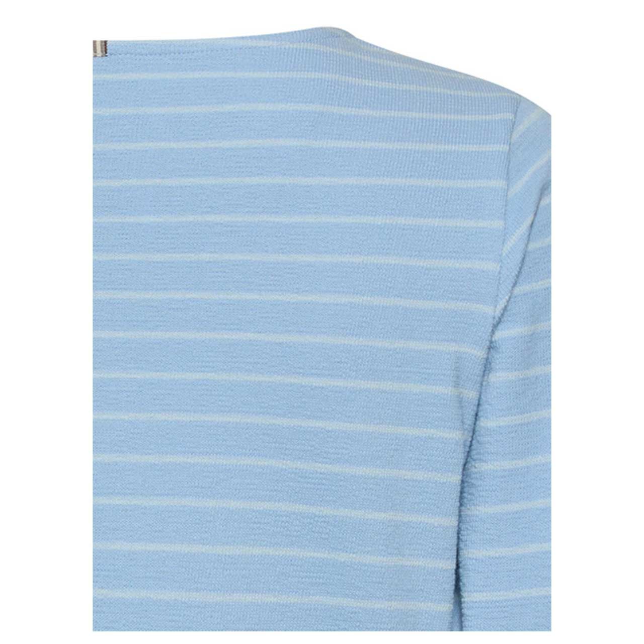 Damen Langarm Shirt von Camel active in Hellblau gestreift, detaillierte Rückansicht
