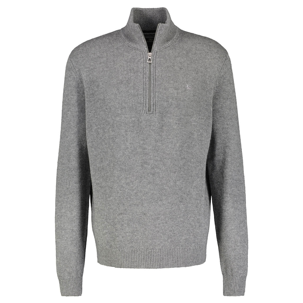 Lerros Herren Pullover Troyer O-neck platinum grey melange