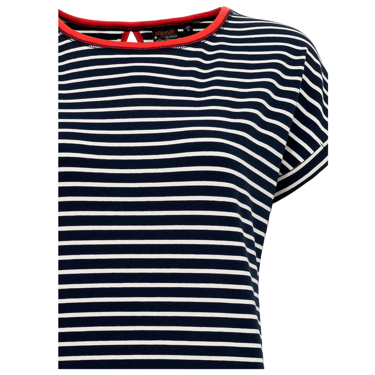 Soquesto T-Shirt für Damen in Dunkelblau gestreift, FarbNr.: 2800