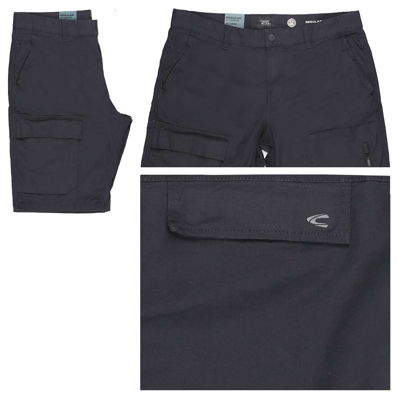 Camel active Houston Cargo Baumwoll Bermuda dark navy
