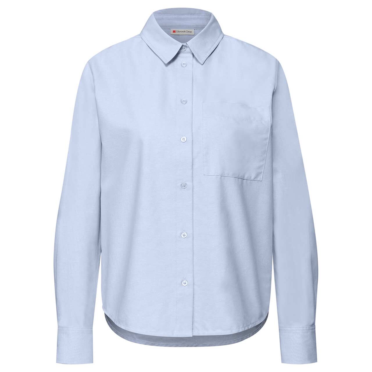 Street One Damen Langarm Bluse Oxford Shirtcollar original blue