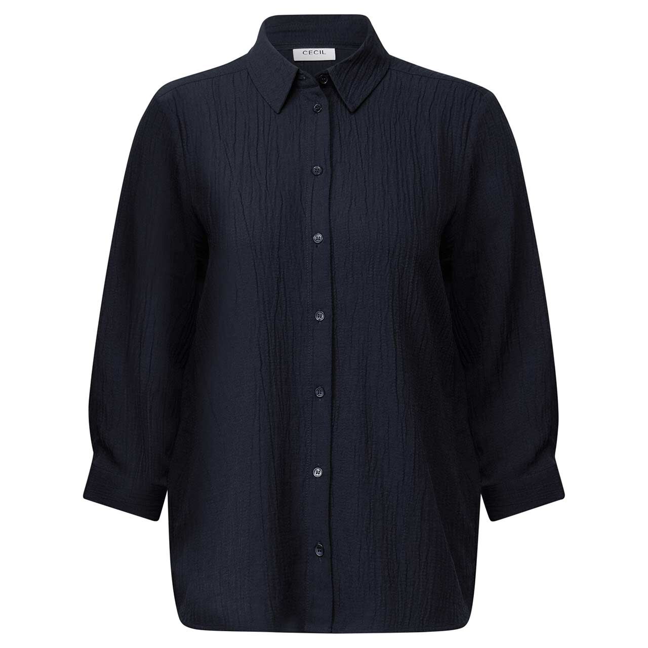 Cecil Damen 3/4 Arm Bluse Solid Structure urban dark blue