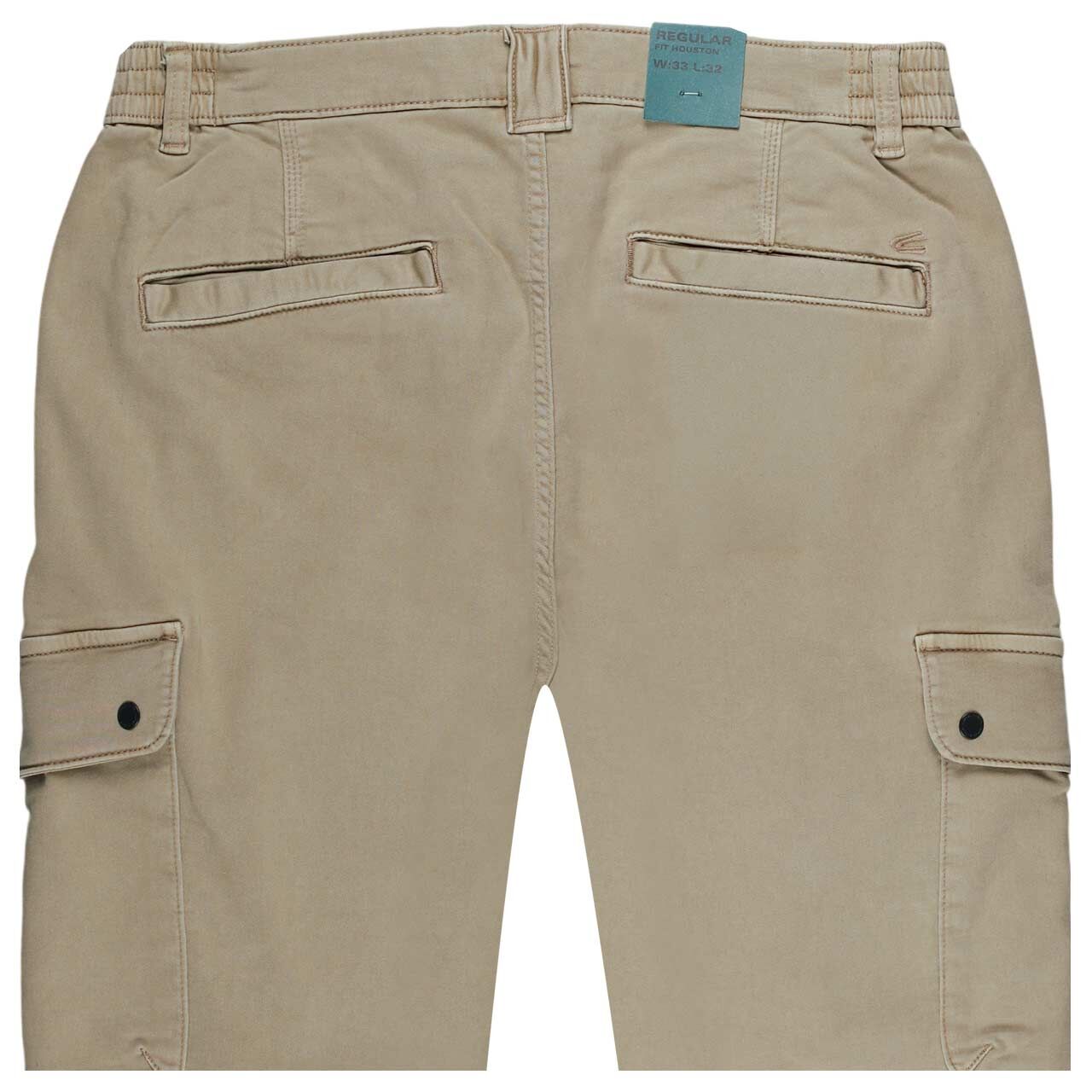Herren Baumwollhose Houston von Camel active in Beige, detaillierte Rückansicht