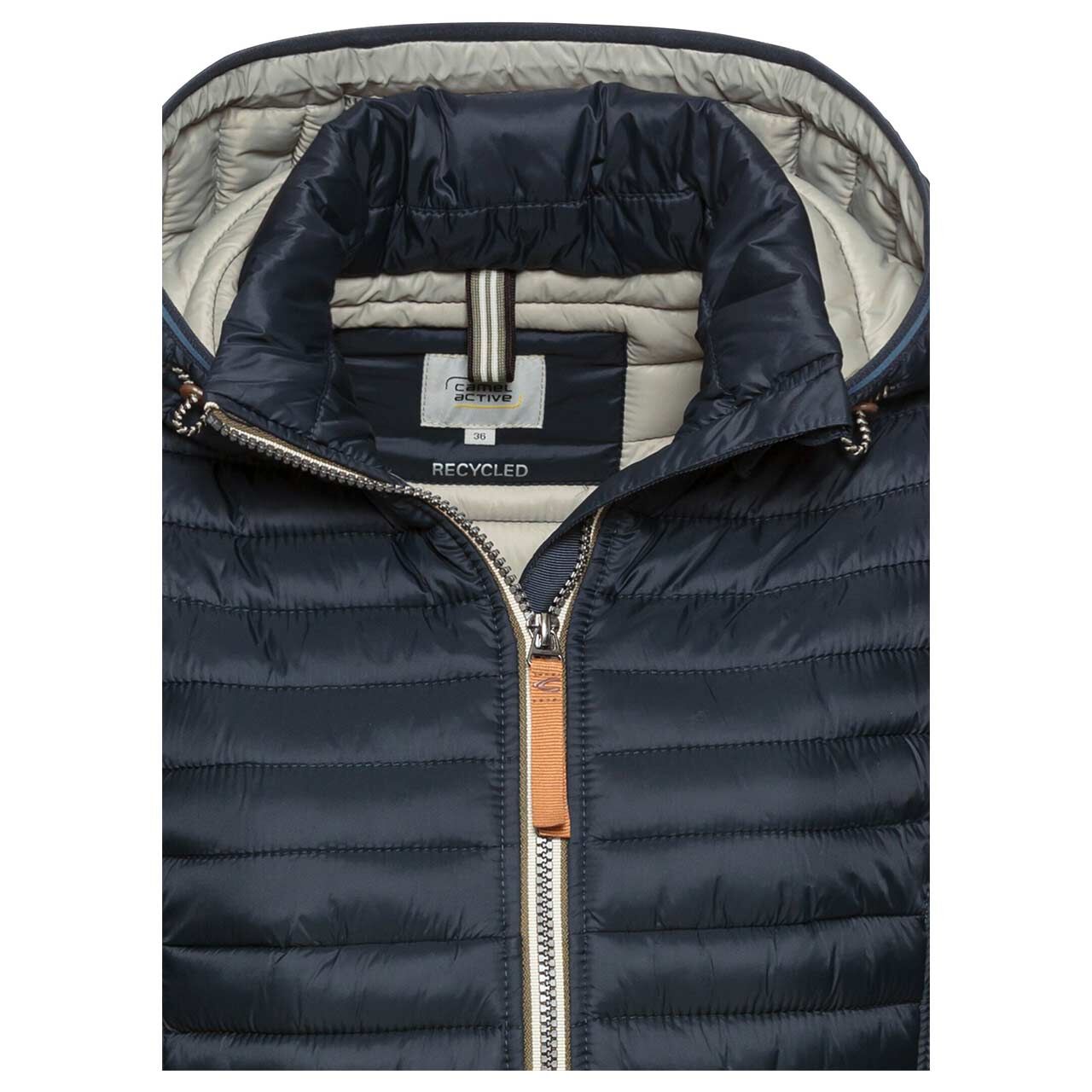 Damen Jacke von Camel active in Dunkelblau, detaillierte Vorderansicht