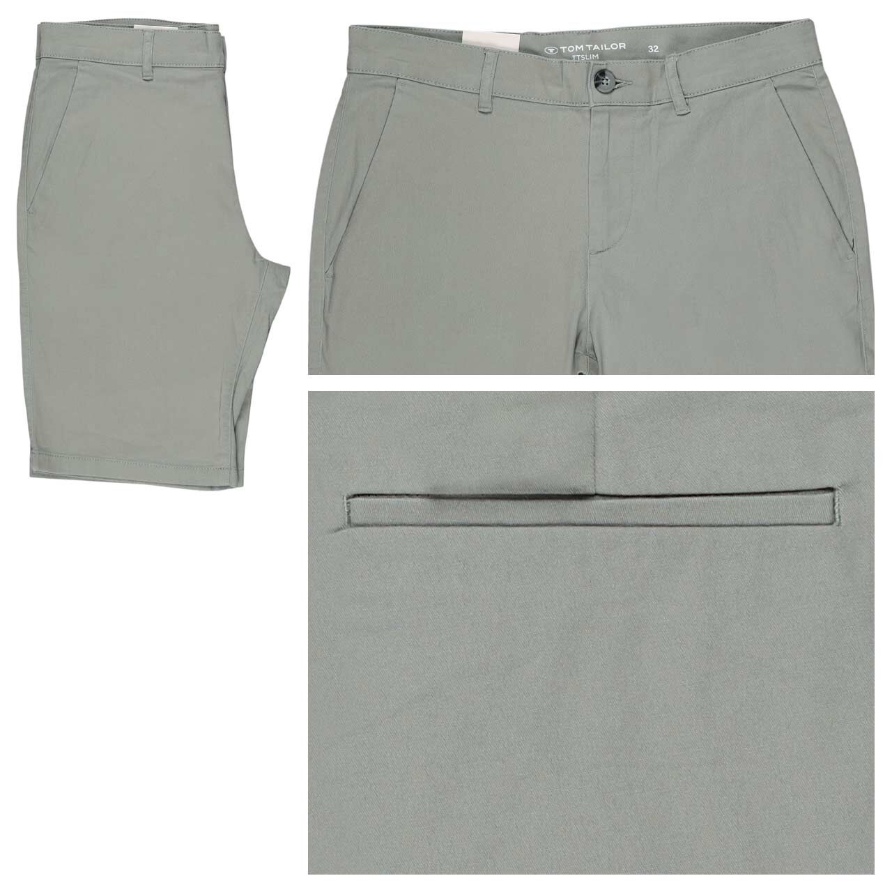 Tom Tailor Chino Baumwoll Bermuda greyish shadow olive