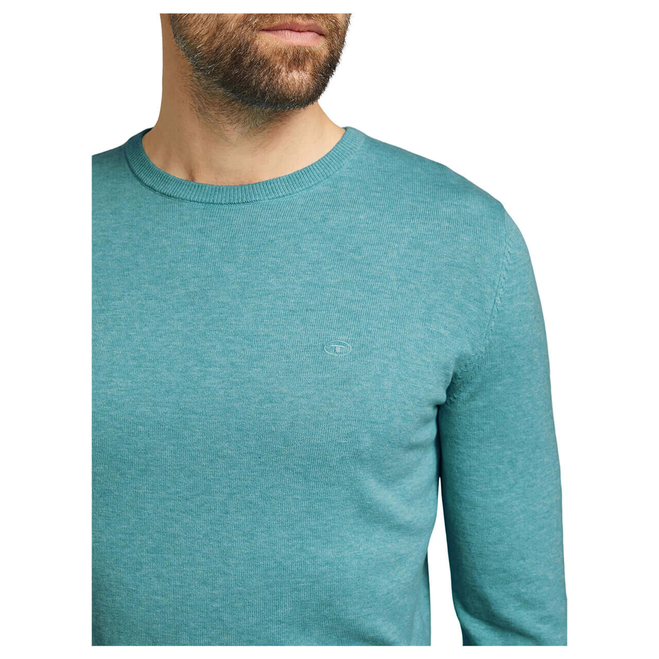 Tom Tailor  Basic Crew-neck Sweater für Herren in Türkisblau, FarbNr.: 29541