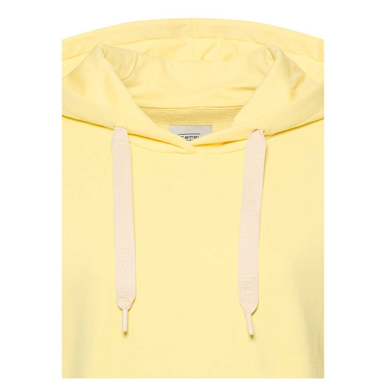 Damen Hoodie Sweatshirt von Camel active in Gelb, detaillierte Vorderansicht Kapuze