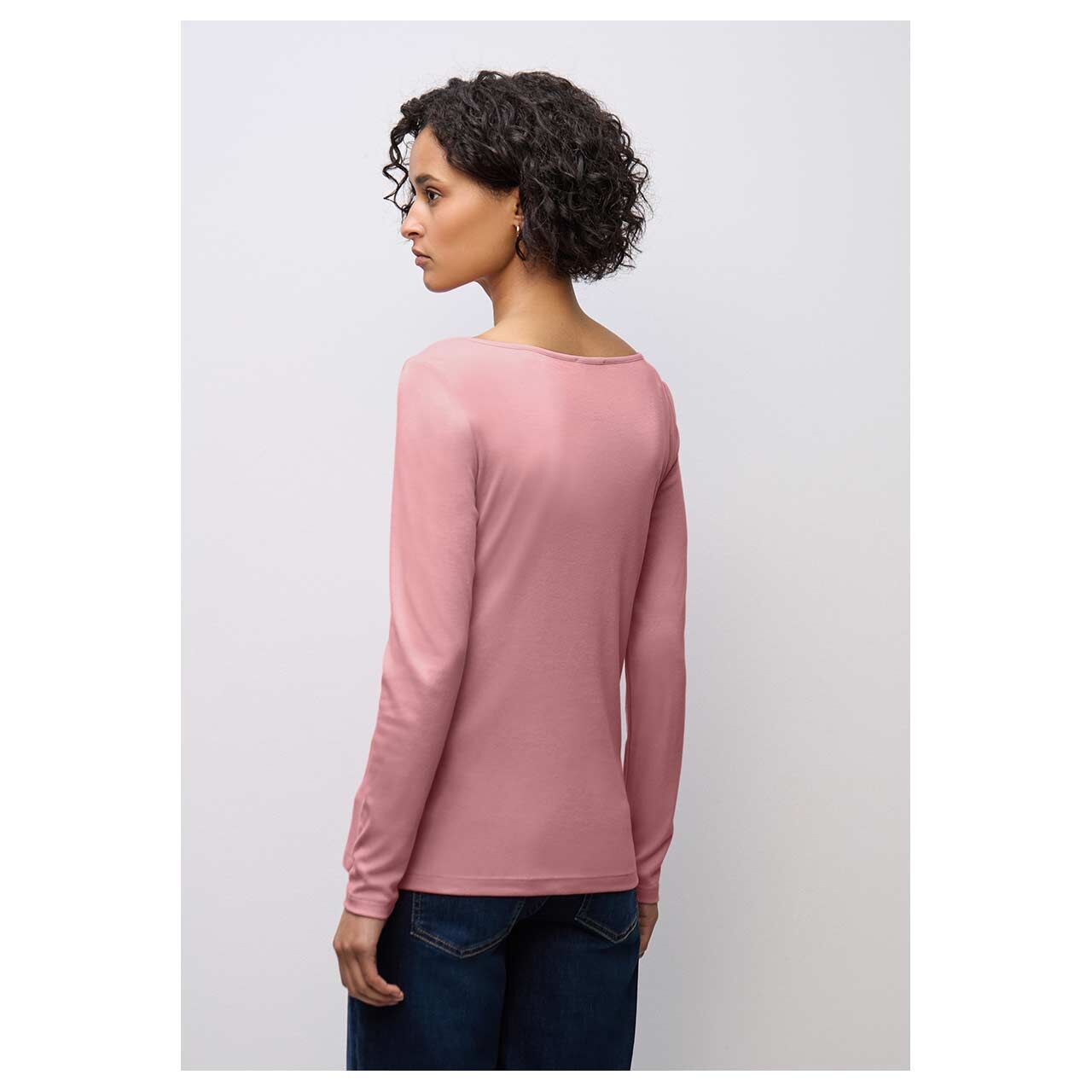 Damen Langarm Shirt Lanea von Street One in Rosa, Rückansicht am Model