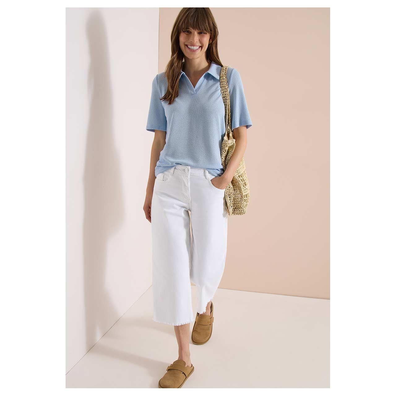 Damen 3/4 Jeans Neele von Cecil in Weiß, Ganzkörperansicht am Model