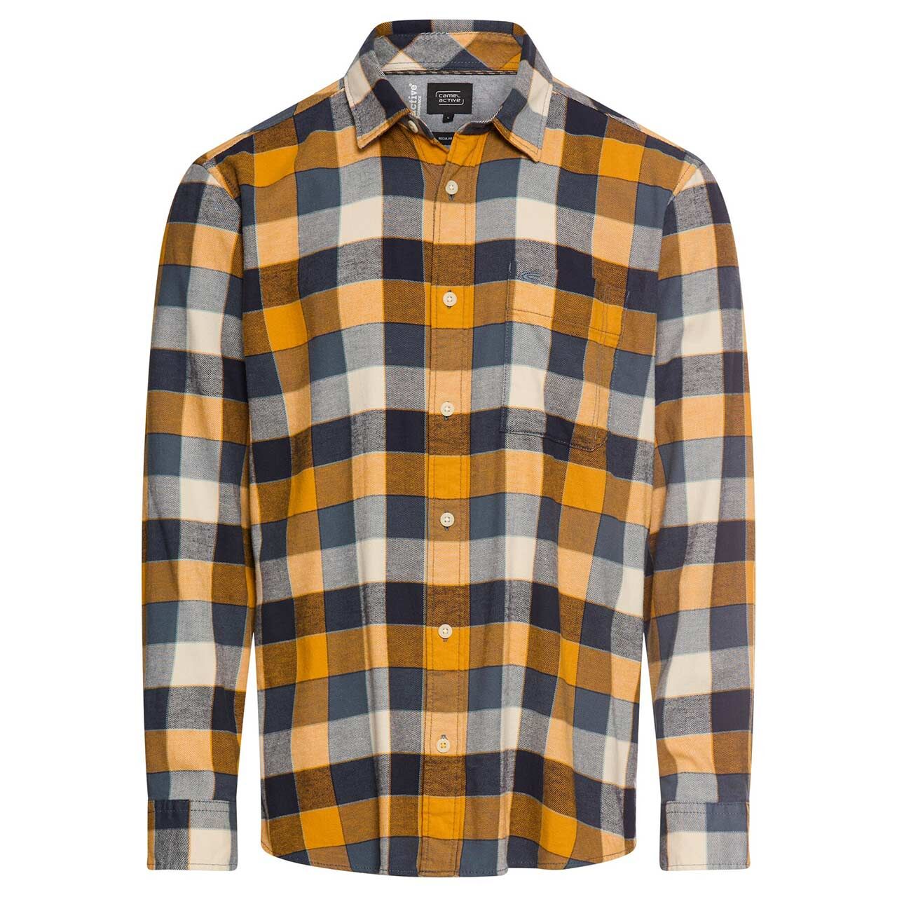 Camel active Herren Langarm Hemd burned yellow check