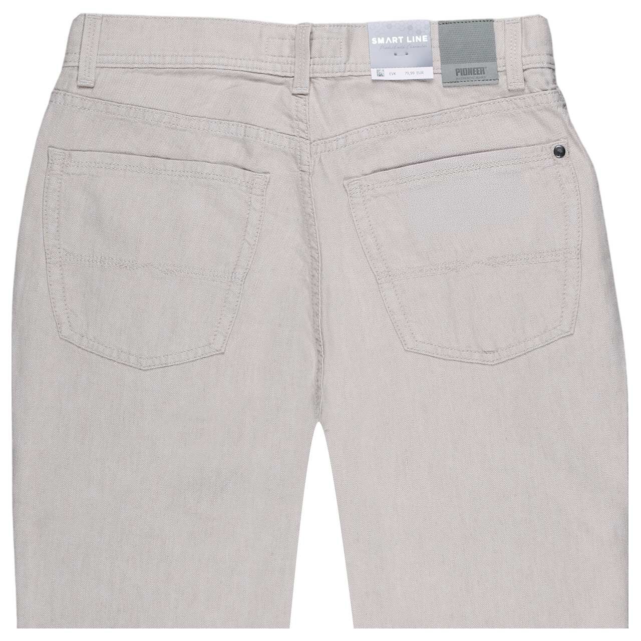 Herren Leinenhose Rando in Beige von Pioneer, detaillierte Rückansicht
