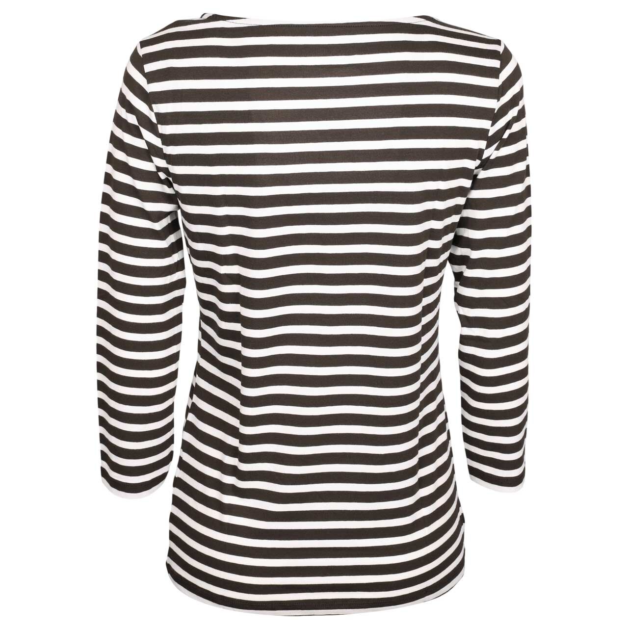 Damen 3/4 Arm Shirt von Munich Freedom in Braun gestreift, Rückansicht