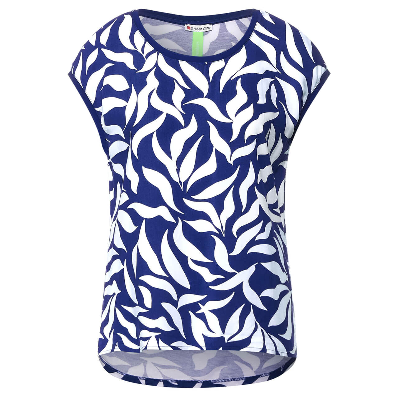 Street One Printed Mat-Mix T-Shirt für Damen in Blau mit Print, FarbNr.: 23938