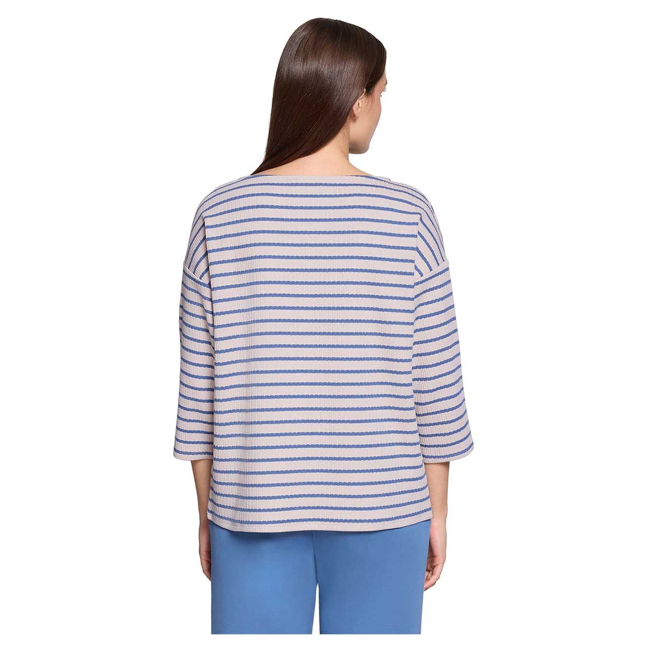 Damen 3/4 Arm Shirt von Betty Barclay in Blau gestreift, Rückansicht am Model