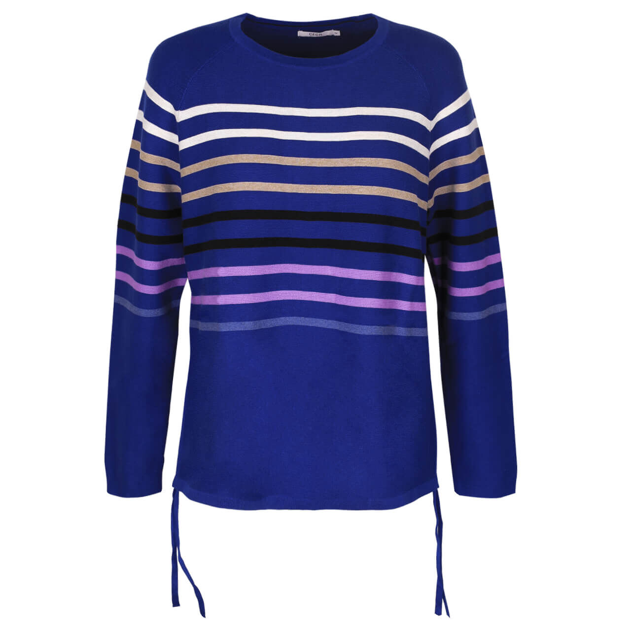 Cecil Multicolored Stripe Pullover für Damen in Kornblumenblau gestreift, FarbNr.: 33444