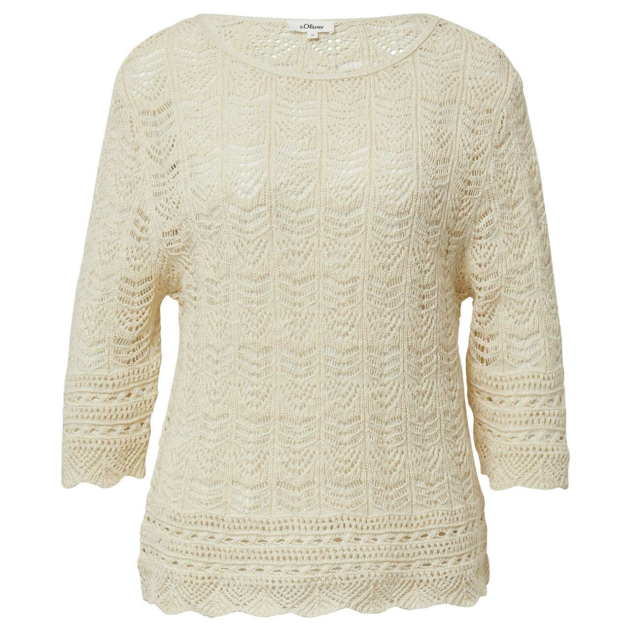 s.Oliver Damen 3/4 Arm Pullover off white