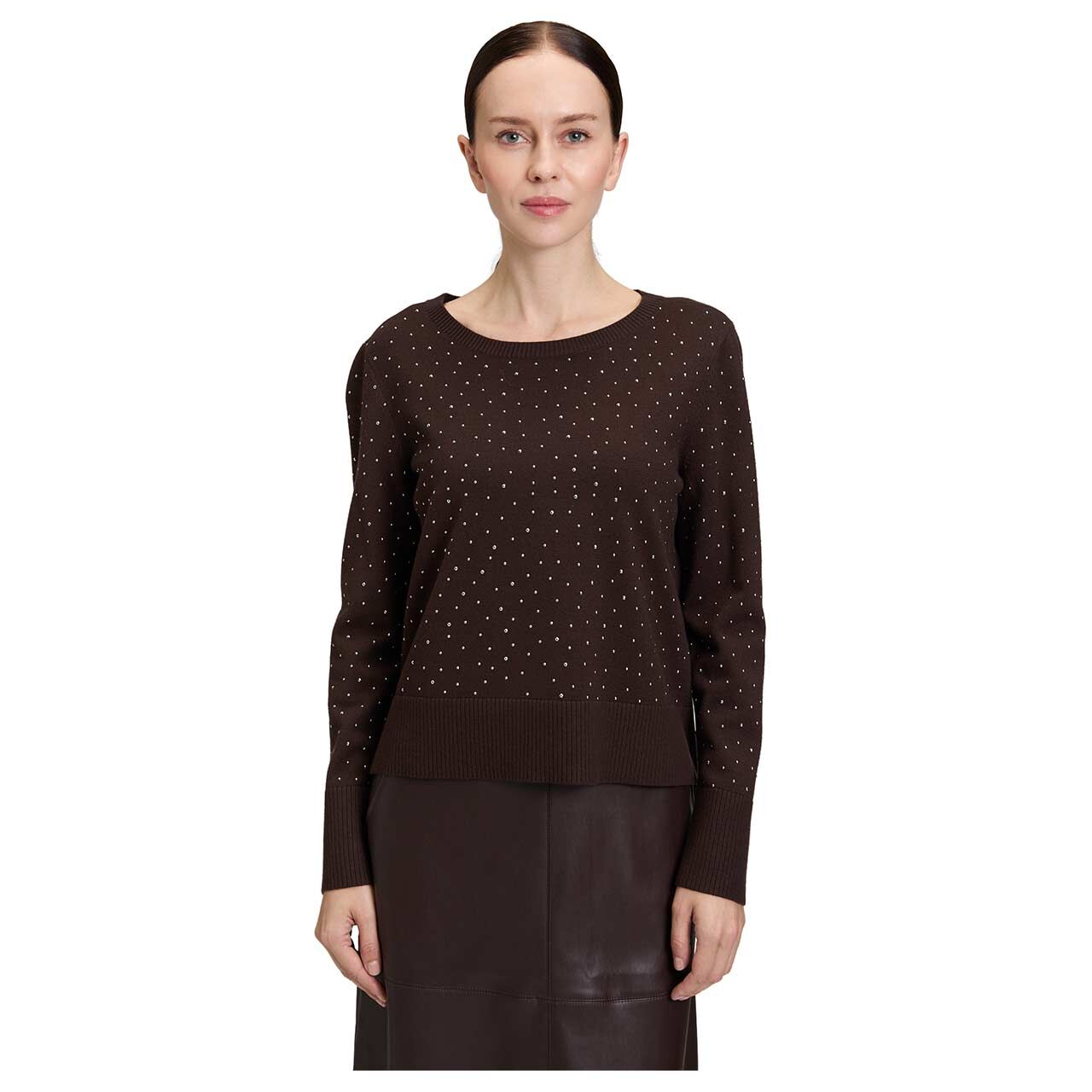 Betty Barclay Damen Strickpullover in Braun, Vorderansicht Model