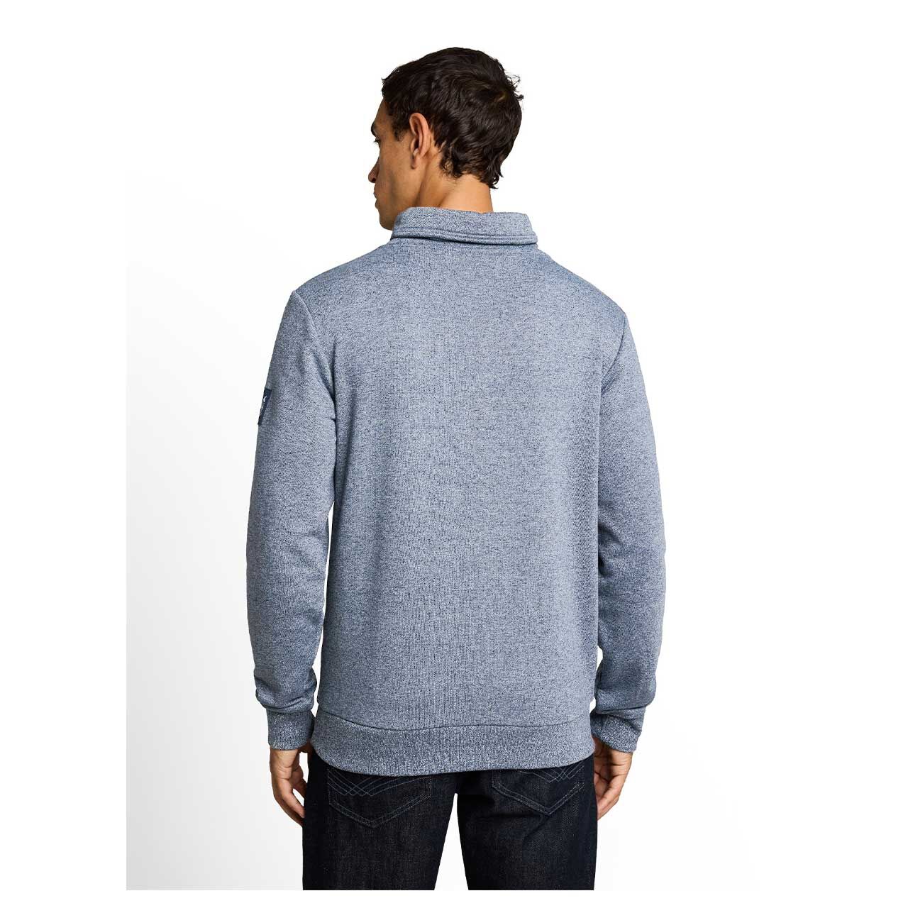 Herren Sweatshirt Structured Snood von Tom Tailor in Dunkelblau meliert, Rückansicht am Model