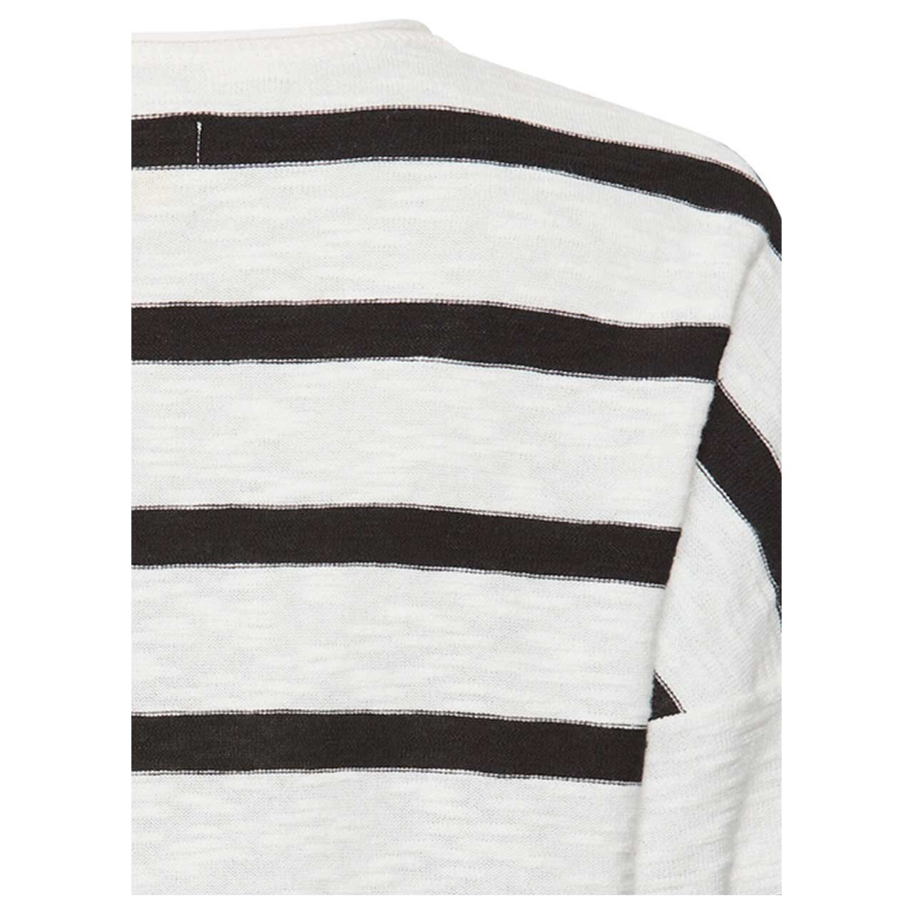 Damen 3/4 Arm Pullover von Camel active in Schwarz gestreift, detaillierte Rückansicht