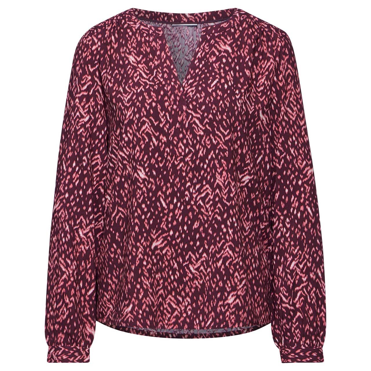 Street One Damen Langarm Bluse Splitneck Tunic mulberry red Street One Damen Langarm Bluse Splitneck Tunic mulberry red