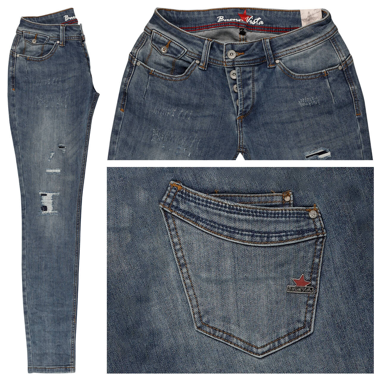 Buena Vista Malibu CC Stretch Denim Jeans crown denim