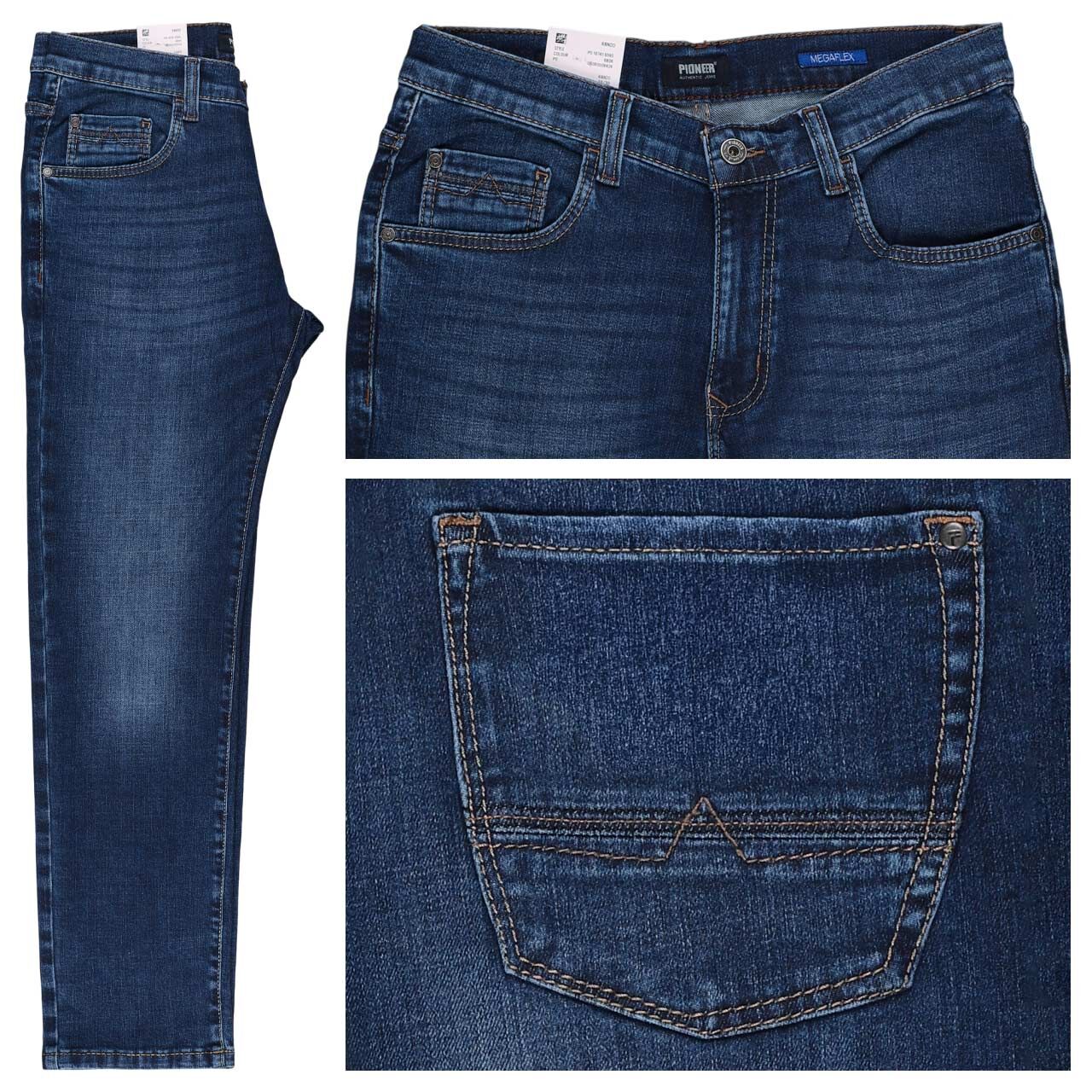 Pioneer Rando Jeans Megaflex blue black used wash