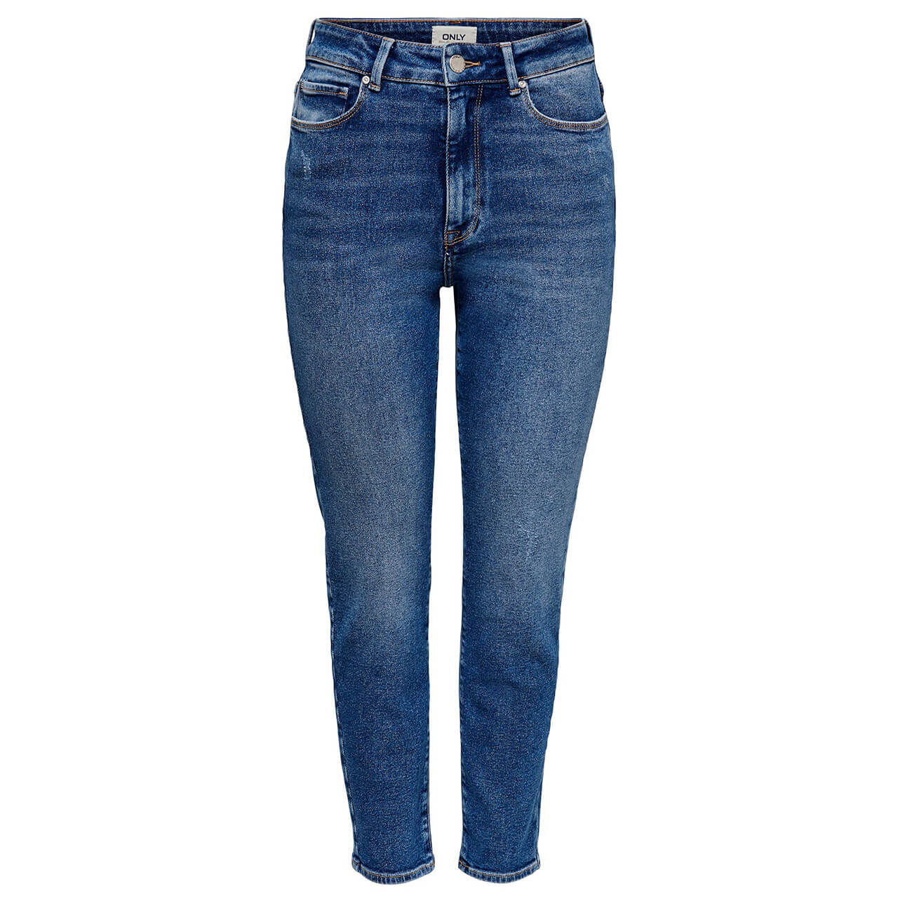 Only Jeans Emily Ankle Straight für Damen in Blau mit Used-Effekten