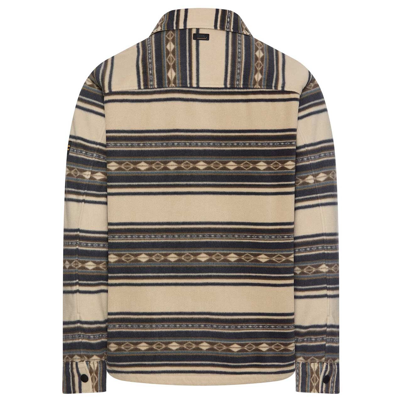 Herren Fleece Hemdjacke von Camel active in Beige mit Print, Rückansicht