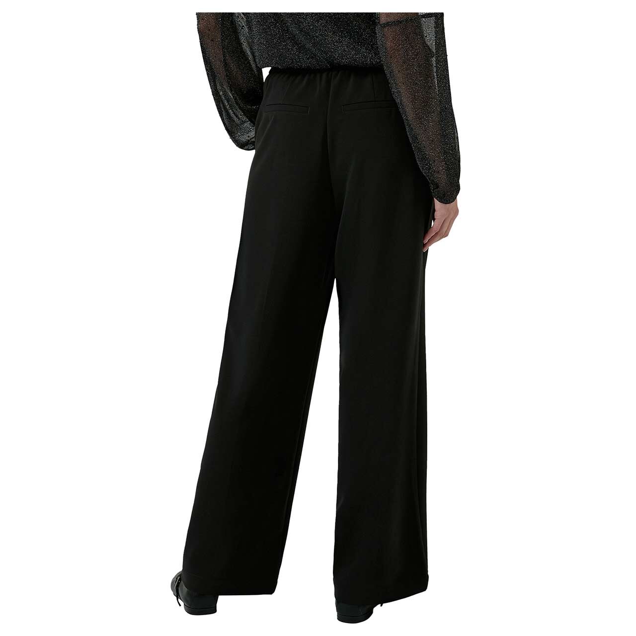 Damen Wideleg Hose von s.Oliver in Schwarz, Rückansicht am Model