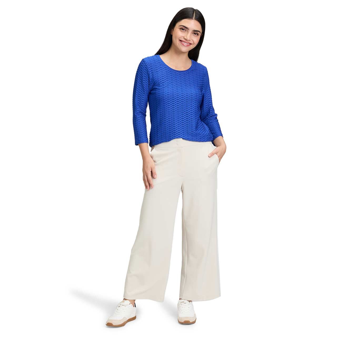 Damen 3/4 Arm Shirt von Betty Barclay in Royalblau, Ganzkörperansicht Model