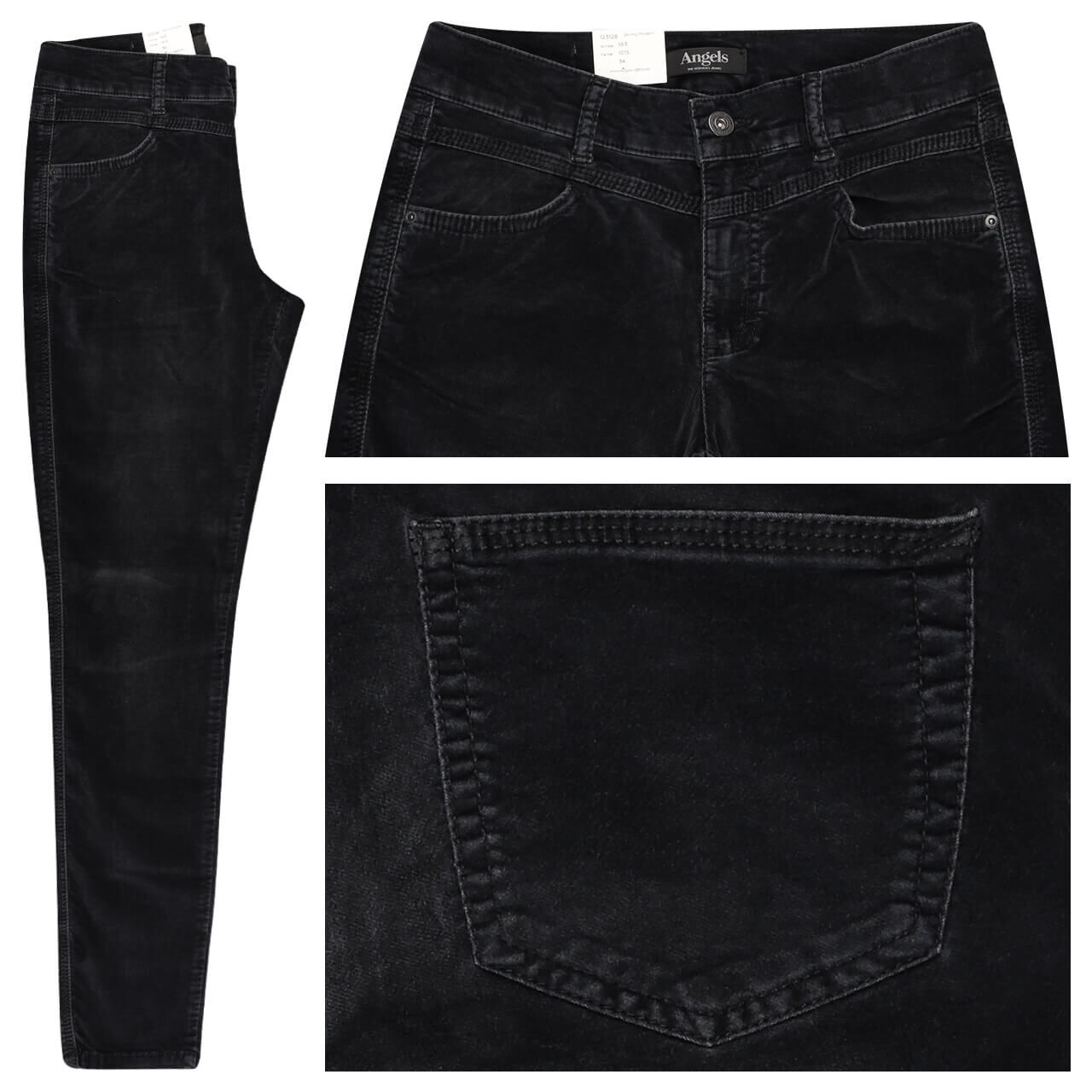 Stretch Samthose Skinny Modern von Angels in Dunkelgrau mit der Farbnummer 1015