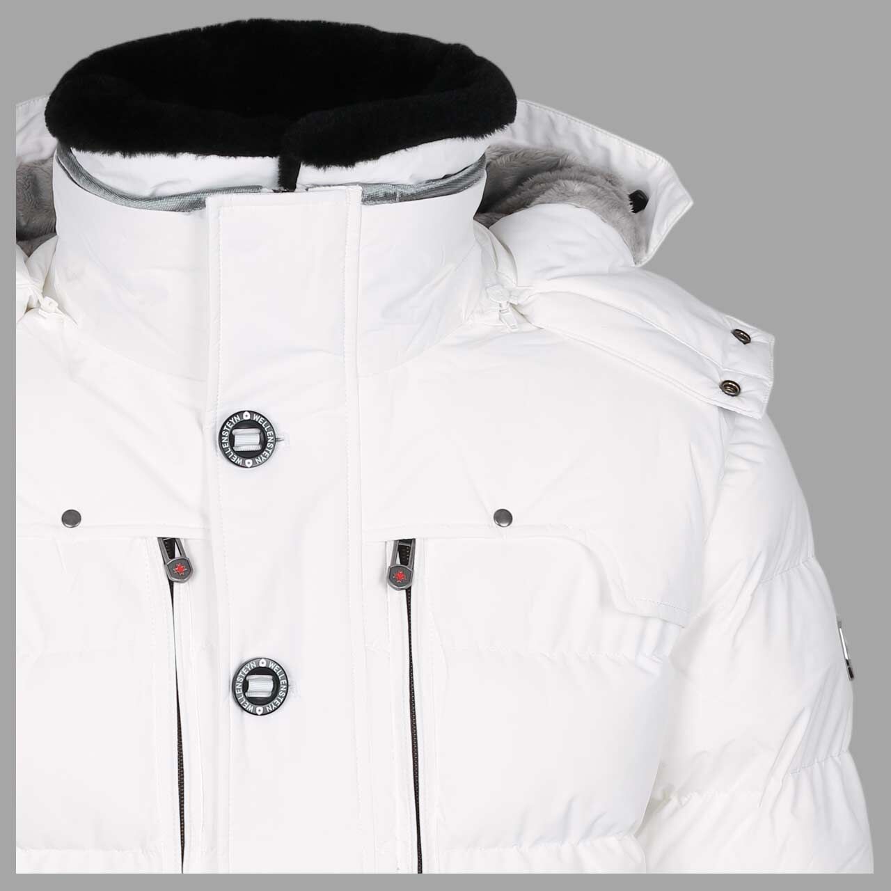 Herren Jacke Starstream von Wellensteyn in Weiß mit der Modellnummer Stad-1086, Detailansicht vorne