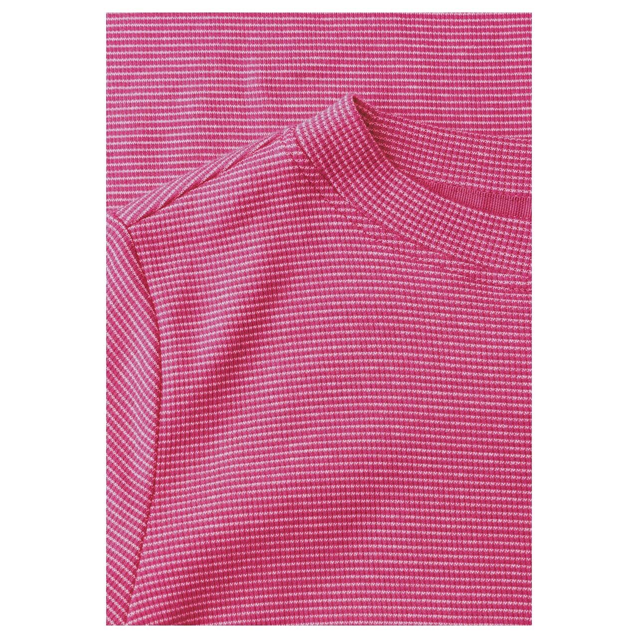 Cecil Damen Langarm Shirt Small Striped Boatneck pink flash
