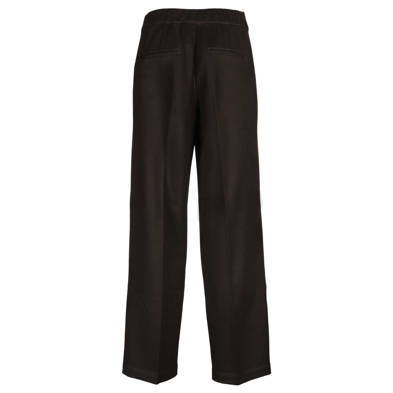 Stretch Damenhose Straight Leg von Street One in Dunkelbraun, Rückansicht