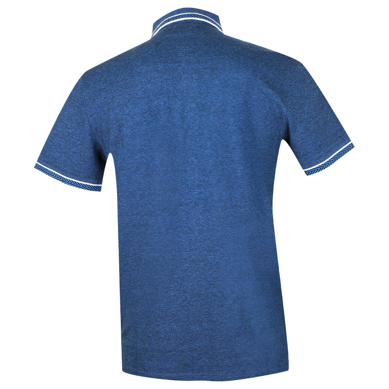 tom-tailor-twotoned-polo-with-embroidery-blau-22843-hinten Tom Tailor Poloshirt für Herren in Ozeanblau meliert, FarbNr.: 22843