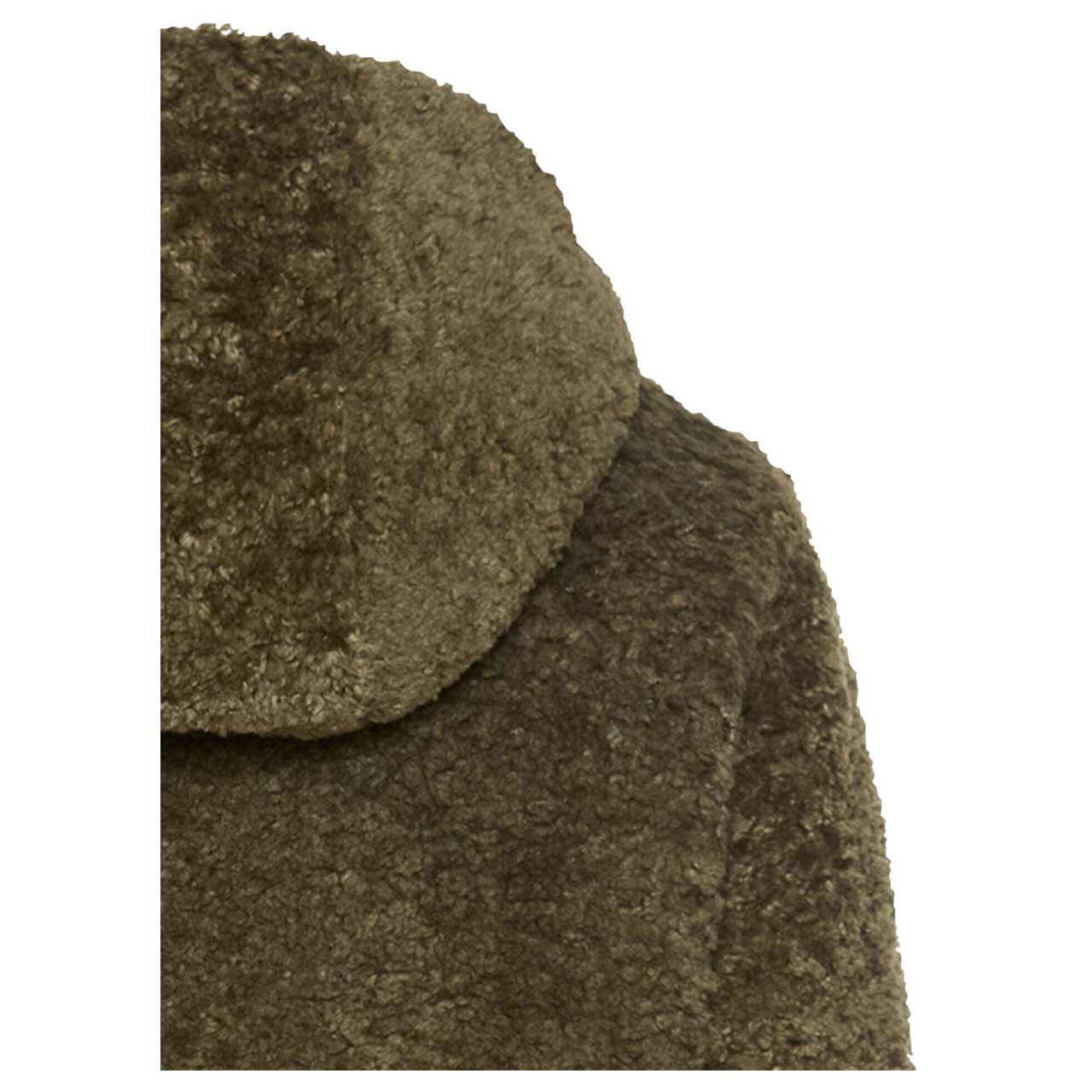 Damen Teddymantel von Camel active in Dunkelgrün, Detailansicht Kapuze hinten