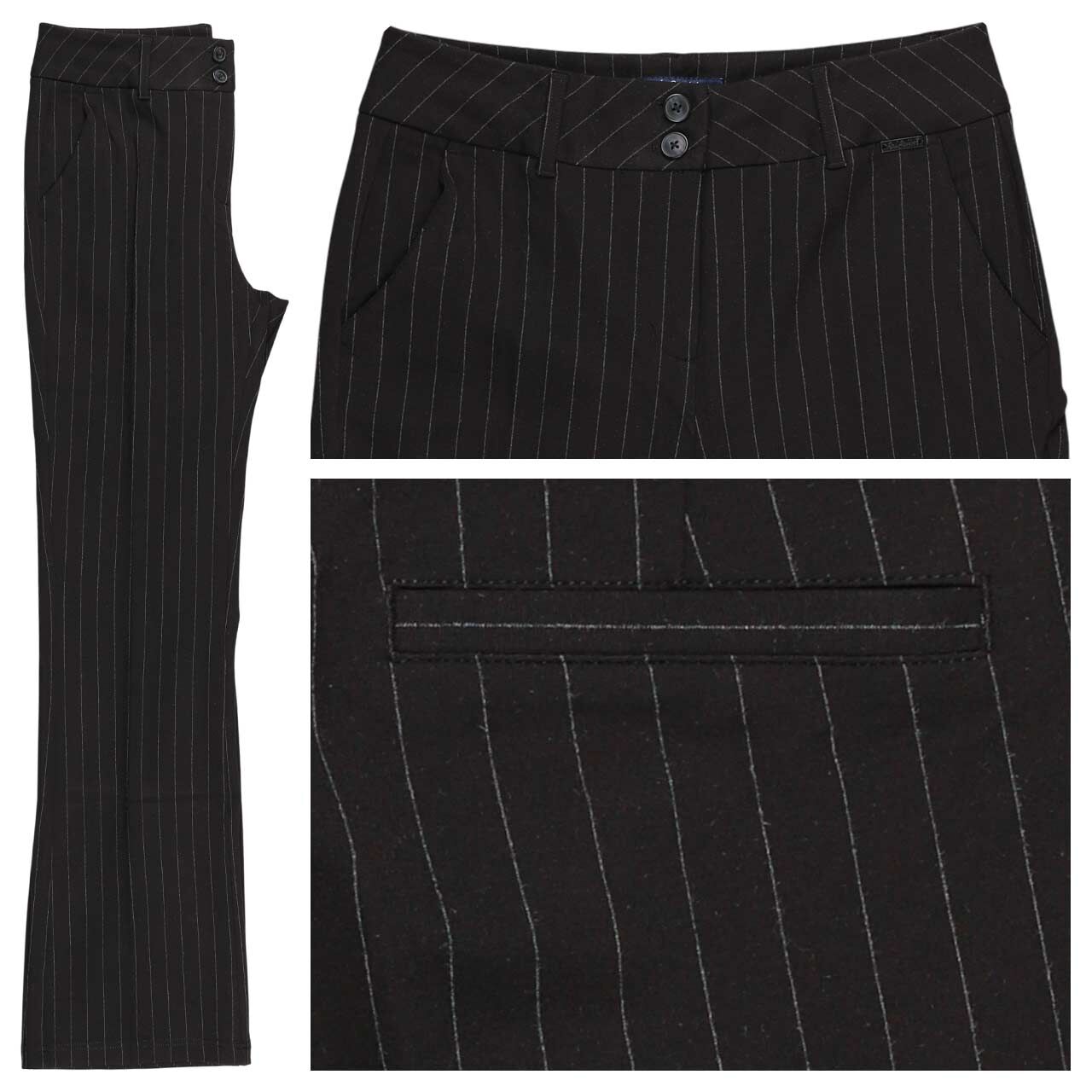 Red Button Bibette Punta Pinstripe Jeans black