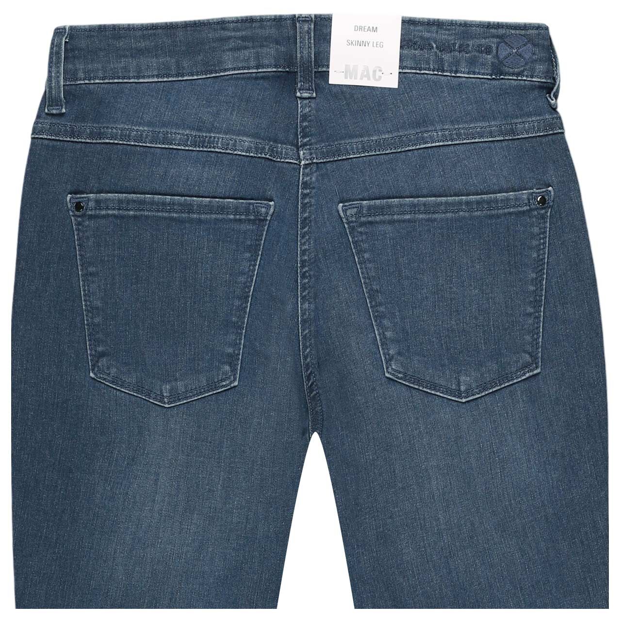 Damenjeans Dream Skinny von MAC in Blau angewaschen, detaillierte Rückansicht