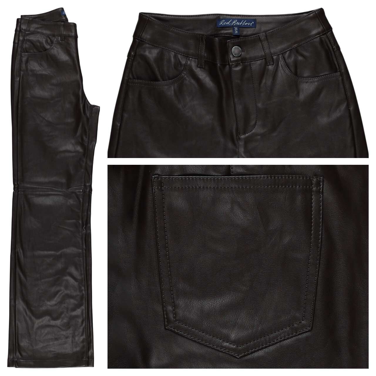 Red Button Colette Hose espresso faux leather