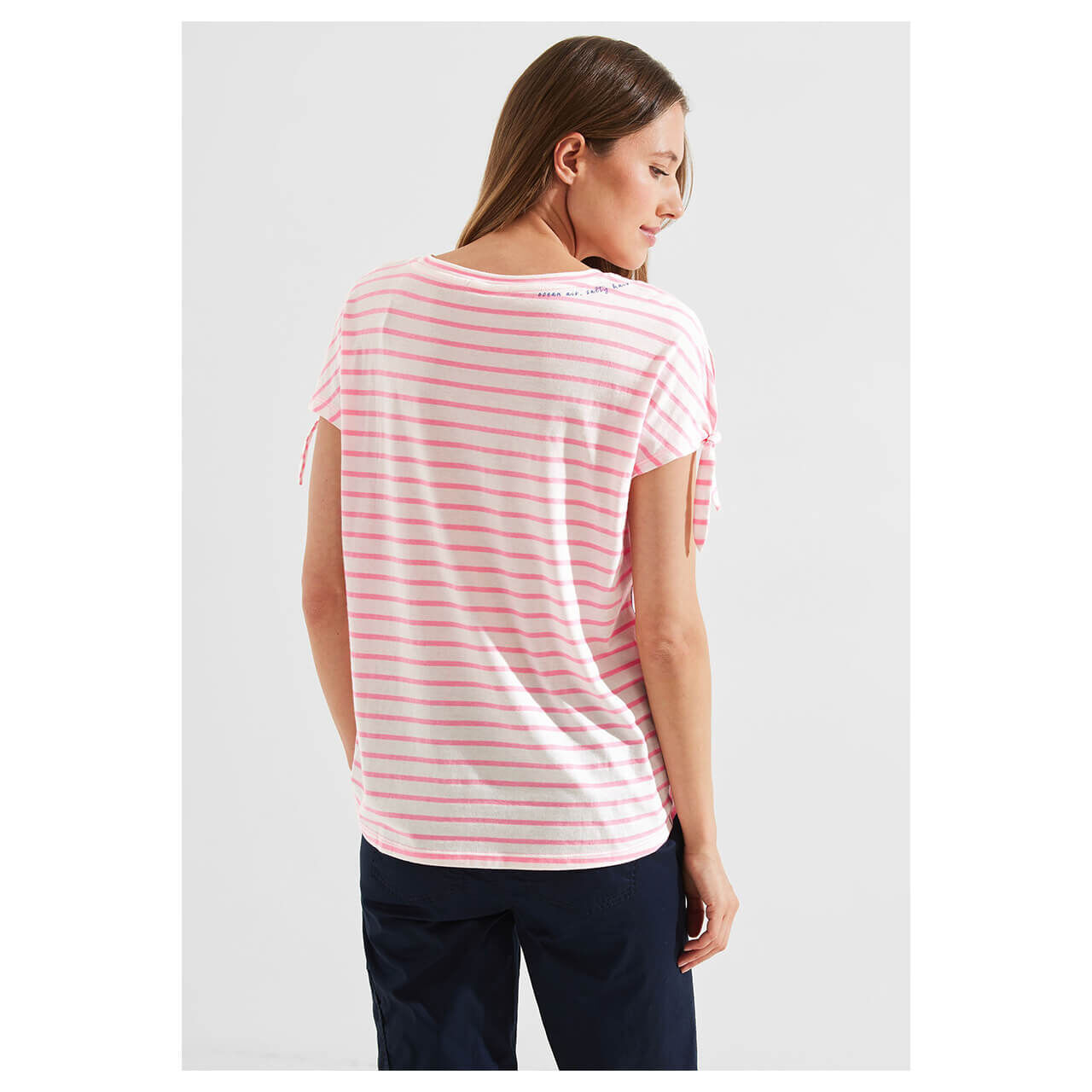Cecil Stripe Mix T-Shirt soft neon pink